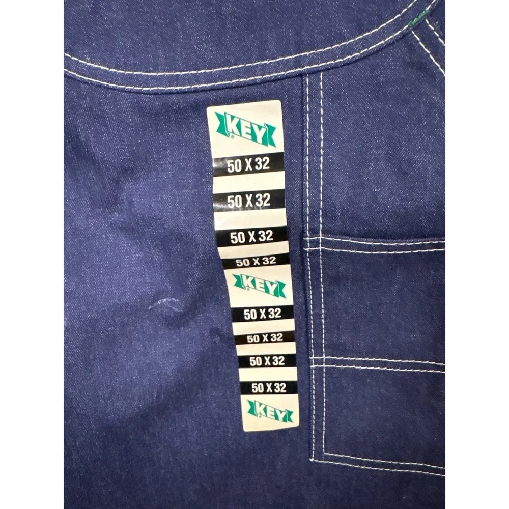 Key Imperial Mens Indigo Blue Denim Bib Overalls 50x32 NWT Workwear 272.41